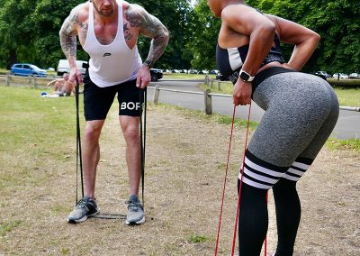 Contraction point of a banded bent over row at Clapham Common