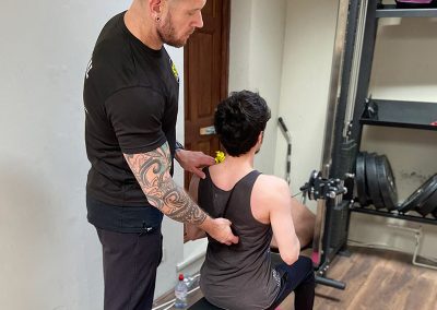 Seated Row with Mehmet, ensuring the back is locked in the correct posture