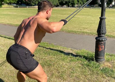 Bent-over single arm lat pull