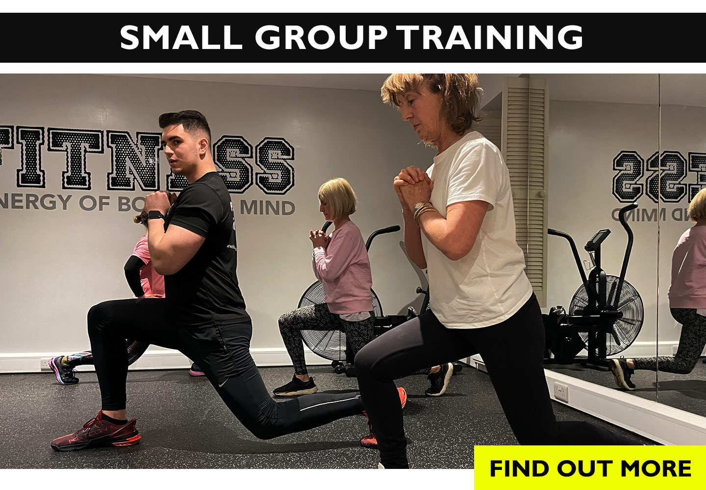 Small group training session at the gym studio - find out more.